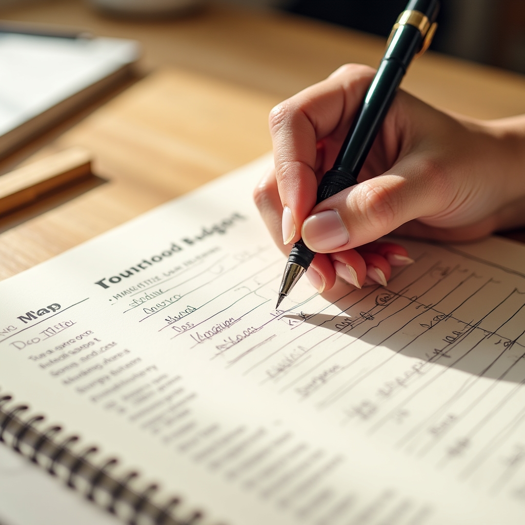 Participant completing a household budget mapping exercise