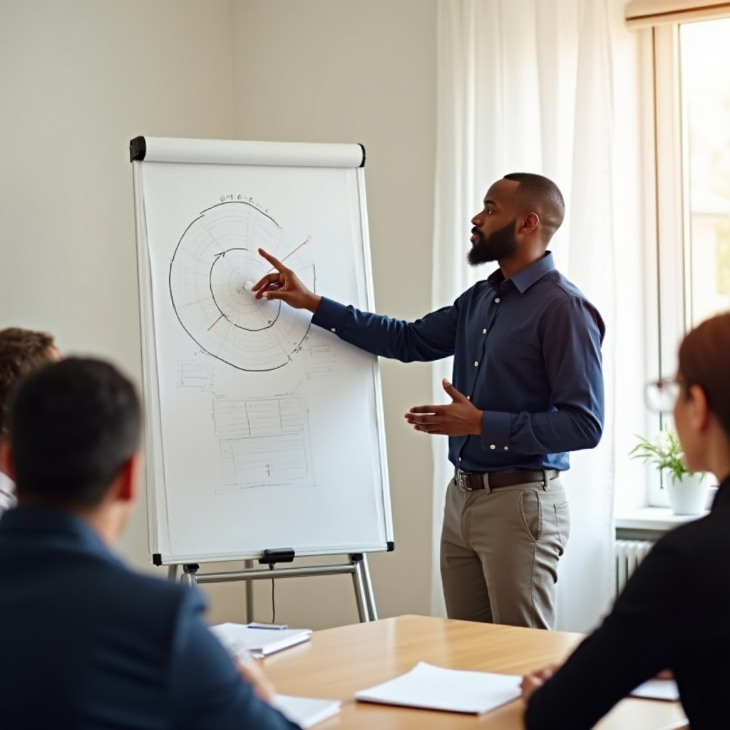 Facilitator leading a practical financial methodology session
